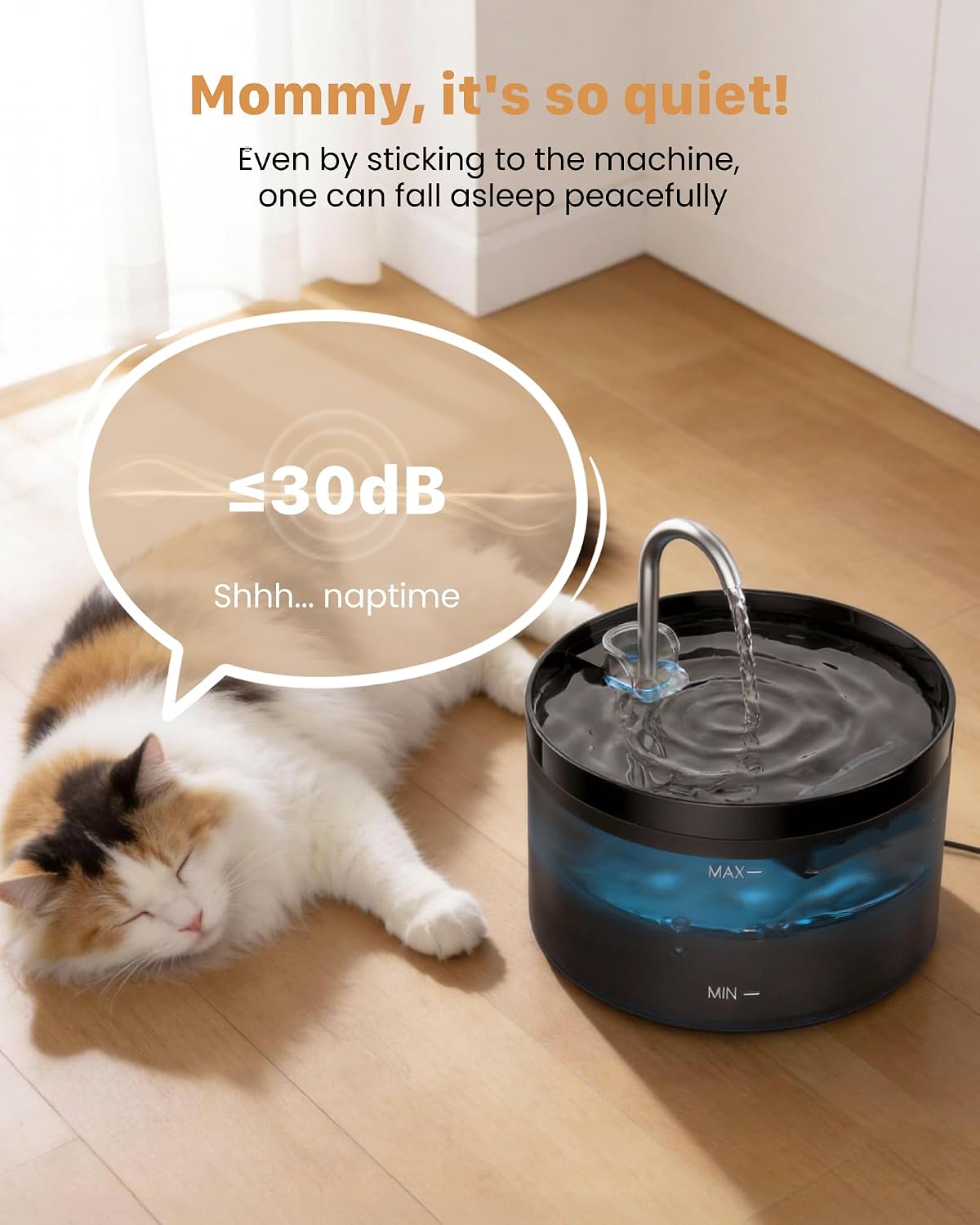 Cat Water Fountain for Drinking: 2L Cat Water Fountain - Super Silent Pet Water Fountain -  Cats Drinking Fountain for Multiple Petsprom