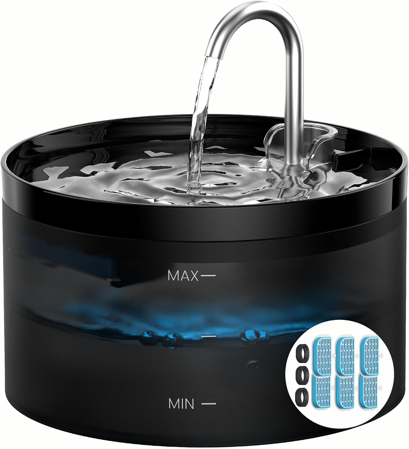 Cat Water Fountain for Drinking: 2L Cat Water Fountain - Super Silent Pet Water Fountain -  Cats Drinking Fountain for Multiple Petsprom
