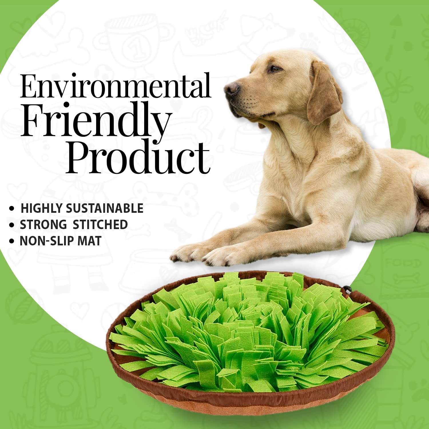 Snuffle Mat for Dogs & Puppies - Washable Training Puzzle Toy for Large & Small Breeds - Game for Boredom & Feeding Mat for Brain Stimulation & Stress Relief - Pet Foraging Mat for Smell Training