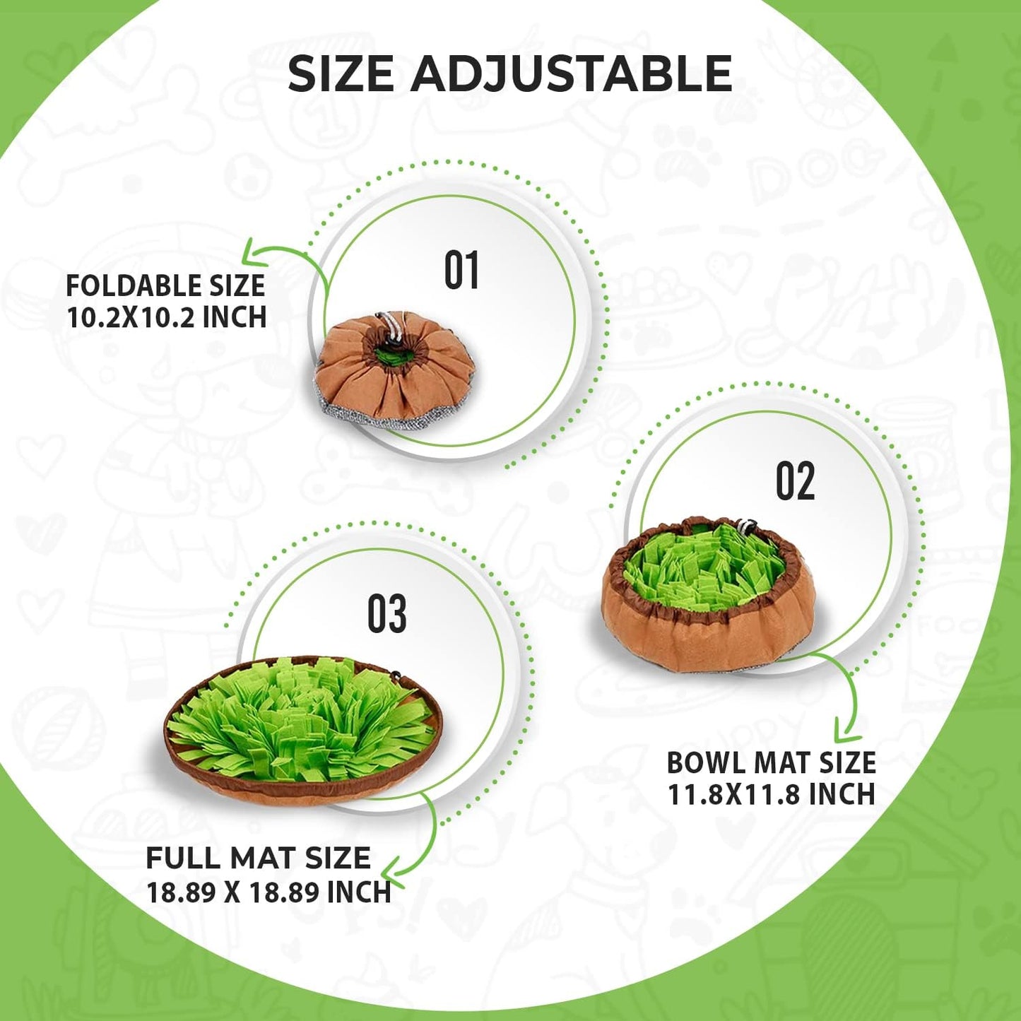 Snuffle Mat for Dogs & Puppies - Washable Training Puzzle Toy for Large & Small Breeds - Game for Boredom & Feeding Mat for Brain Stimulation & Stress Relief - Pet Foraging Mat for Smell Training