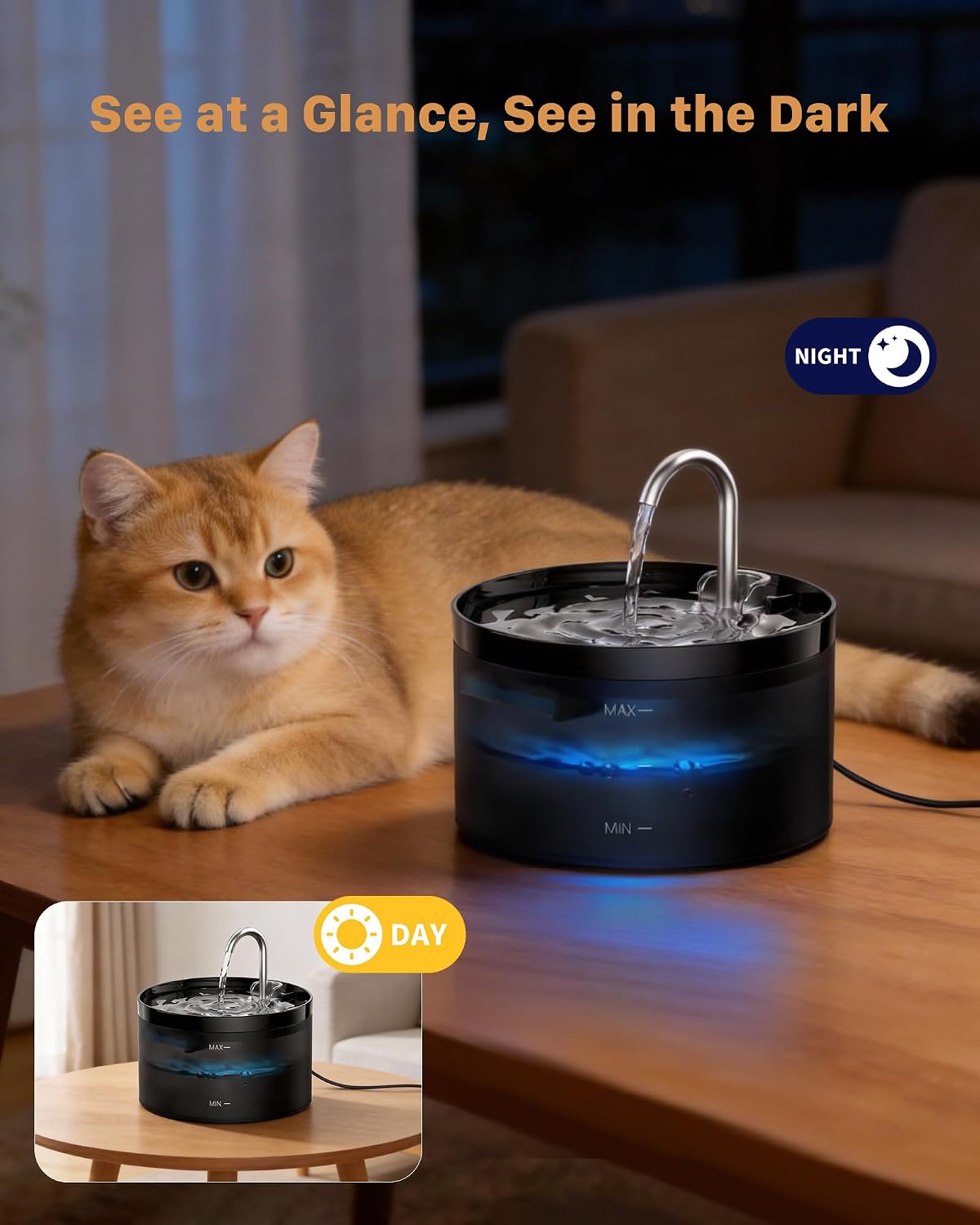 Cat Water Fountain for Drinking: 2L Cat Water Fountain - Super Silent Pet Water Fountain -  Cats Drinking Fountain for Multiple Petsprom