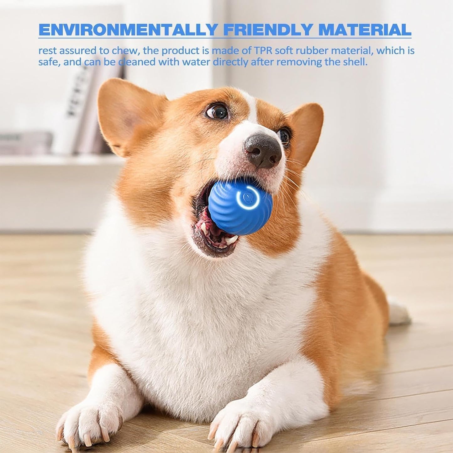Dog Self Rolling Ball, Smart Self-Moving Ball with 2 Modes Long Battery Life, New Electric Intelligent Teasing Cat Ball with Replaceable Shell, Rechargeable Cat Toys Balls for Indoor Cats, Dogs, Pets,