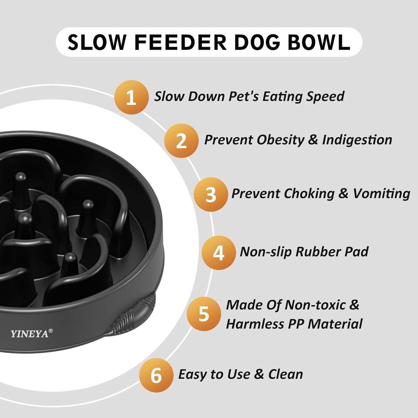 4 Cups Slow Feeder Dog Bowls Large Breed Anti-Choking Healthy Eating | Dog Food Bowl Slow down Eating Prevents Bloat, Promotes Healthy Digestion, Puzzle Feeder Interactive Makes Meal Time Fun