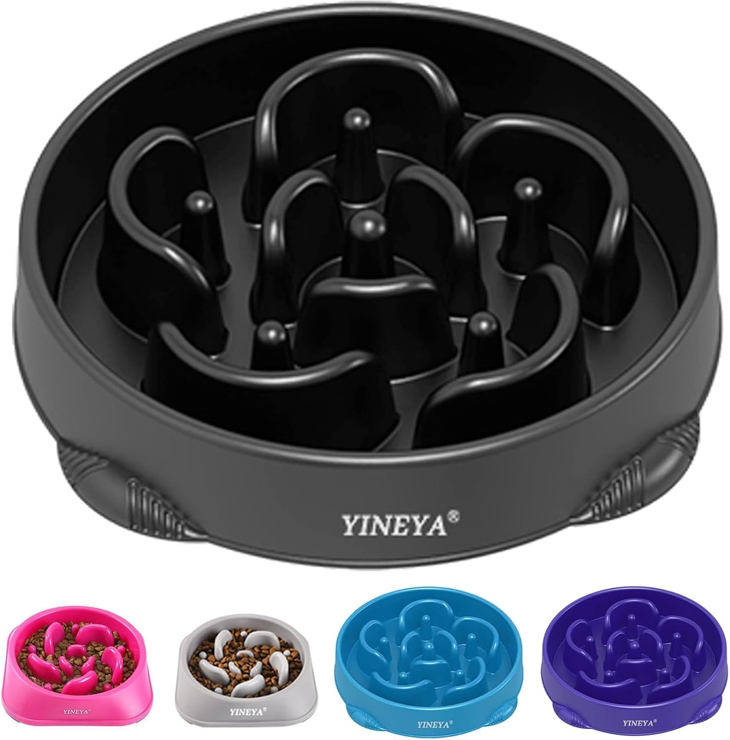 4 Cups Slow Feeder Dog Bowls Large Breed Anti-Choking Healthy Eating | Dog Food Bowl Slow down Eating Prevents Bloat, Promotes Healthy Digestion, Puzzle Feeder Interactive Makes Meal Time Fun